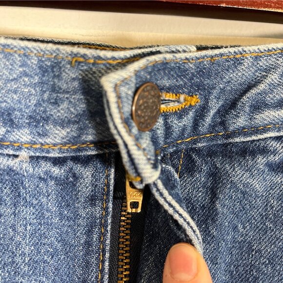 Retro Denim Jean Skirt 13 Western Concert Cowgirl Boho Classic Chic Country Farm - Picture 5 of 9